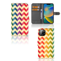 iPhone 14 Plus Telefoon Hoesje Zigzag Multi Color - thumbnail