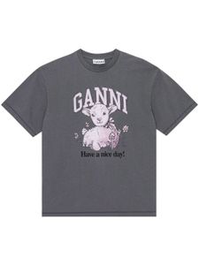 GANNI t-shirt en coton biologique à imprimé graphique - Noir