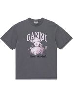 GANNI t-shirt en coton biologique à imprimé graphique - Noir - thumbnail