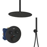 Grohe Grohtherm Smartcontrol inbouw regendouche met 30cm hoofddouche en plafondarm zwart mat