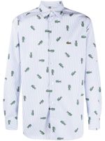 Comme Des Garçons Shirt x Lacoste chemise rayée à logo - Bleu