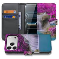 Portemonnee Hoesje iPhone 17 Pro Max Waterval Paars Met Pasjes
