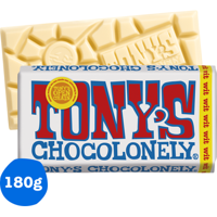 Tony&apos;s Chocolonely Wit Chocolade Reep 28% 180 g bij Jumbo