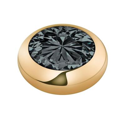 Melano Vivid Basic CZ Steentje Black Goud | 7 mm