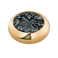 Melano Vivid Basic CZ Steentje Black Goud | 7 mm