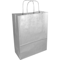 Tas | Kraftpapier | gedraaid papieren koord | 26x 12x35cm | draagtas | zilver | 200 stuks