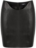 Balmain jupe ajustée en cuir à taille incurvée - Noir