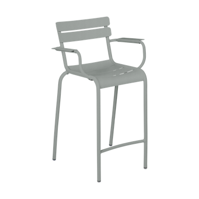 Fermob Luxembourg barkruk met arm H70 Lapilli Grey