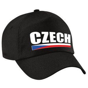 Czech supporter pet / cap Tsjechie zwart volwassenen