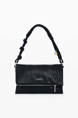 Kleine tas met geborduurde flap - BLACK - U