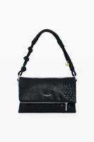 Kleine tas met geborduurde flap - BLACK - U
