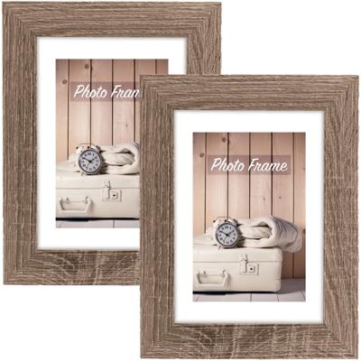 Zep Fotolijst hout - 2x stuks - naturel bruin - geschikt voor foto van 13 x 18 cm - staand of hangen