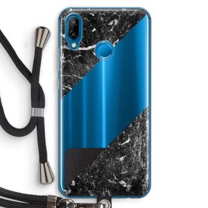 Zwart marmer: Huawei P20 Lite Transparant Hoesje met koord