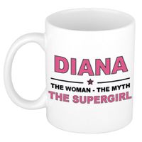 Naam cadeau mok/ beker Diana The woman, The myth the supergirl 300 ml   - - thumbnail