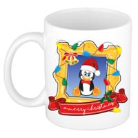 Kerst cadeau koffiemok - kerst pinguin - wit - 300 ml - keramiek