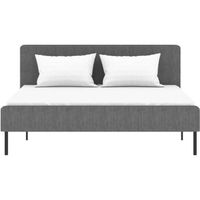 Sime volwassen bed - 160 x 200 cm - inclusief doosveer - grijs - thumbnail