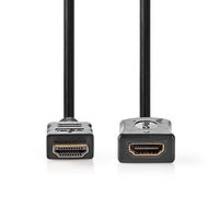Nedis High Speed HDMI-Kabel met Ethernet | HDMI Connector | HDMI Female | 4K@30Hz | 10.2 Gbps | 1.00 m | Rond | PVC | Zwart | Label - CVGL34090BK10 - thumbnail