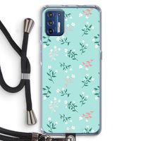 Small white flowers: Motorola Moto G9 Plus Transparant Hoesje met koord