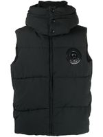 BARROW gilet matelassé à patch logo - Noir - thumbnail