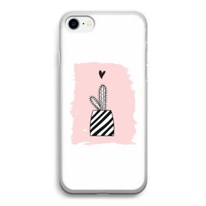 Zwart-wit cactus: iPhone SE 2020 Transparant Hoesje