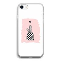 Zwart-wit cactus: iPhone SE 2020 Transparant Hoesje