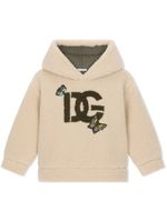 Dolce & Gabbana Kids hoodie à patch logo - Tons neutres