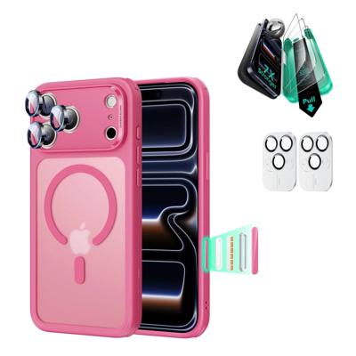 iPhone 17 Pro Max Bundle Classic Hybrid Magnetic Case (Camera Control) and Armorite Screen Protector - Frosted Pink