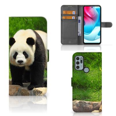 Motorola Moto G60s | Telefoonhoesje | Met pasjeshouder | Panda