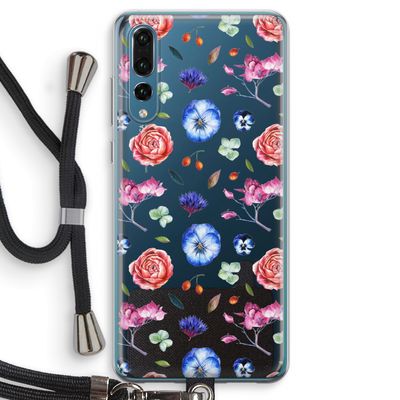 Bloemetjes: Huawei P20 Pro Transparant Hoesje met koord
