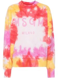 MSGM sweat en coton à motif tie-dye - Rose