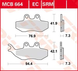 TRW Remblokken, en remschoenen voor de moto, MCB664 Allround organisch