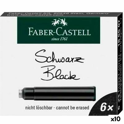 Inktvulling voor pen Faber-Castell Zwart 6 Onderdelen (10 Stuks)