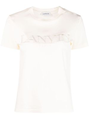 Lanvin t-shirt à logo brodé - Tons neutres