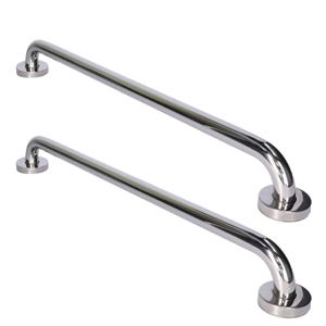 Badkamer handgreep - 2x stuks - zilver - 60 cm - RVS metaal - douche wand handgrepen