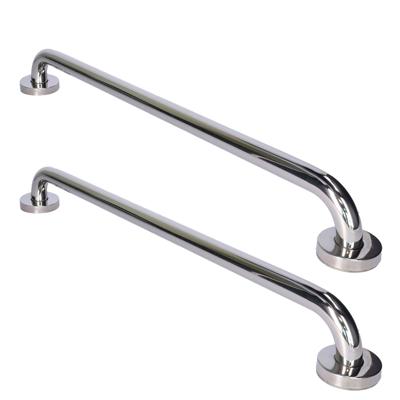 Badkamer handgreep - 2x stuks - zilver - 60 cm - RVS metaal - douche wand handgrepen