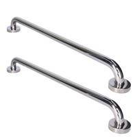 Badkamer handgreep - 2x stuks - zilver - 60 cm - RVS metaal - douche wand handgrepen