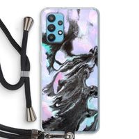Pastel zwart: Samsung Galaxy A32 4G Transparant Hoesje met koord