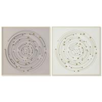 Schilderij Home ESPRIT Beige Grijs Modern Cirkels 100 x 3,5 x 100 cm (2 Stuks)