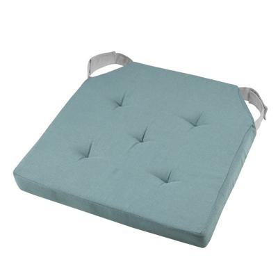Stof Textile stoelkussen DUO - jade groen - 38 x 38 x 4 cm - klittenband sluiting