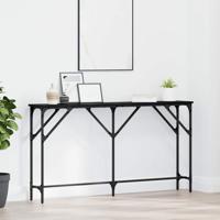 Wandtafel Zwart eiken 140 x 23 x 75 cm Gelaagd hout en metaal