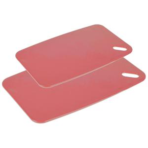 Snijplanken - set van 2 - kunststof - zalm roze - 30/35 cm