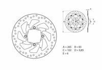 BREMBO Serie Oro remschijf, remschijven voor de moto, vast 68B407H2