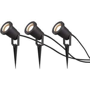 Prikspot met Stekker 3 Pack - Trion Ubani - GU10 Fitting - Antraciet - Aluminium