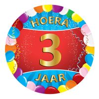 Gekleurde onderzetters 3 jaar Verjaardag leeftijden onderzetters. Ook leuk als cadeau.