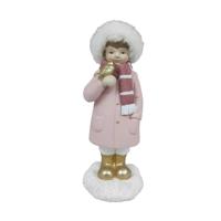 Kerstversiering DKD Home Decor Hars Meisjes (4 x 4 x 9,5 cm) (2 Stuks)