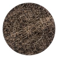 Kaarsenbord/onderbord - zwart/goud - kunststof - D33 x H1,5 cm- rond
