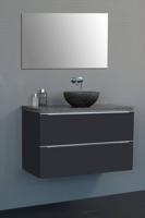 Badmeubel Senza Dynasty met ronde kom 80 Hoogglans Antraciet
