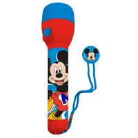 Disney Mickey Mouse kinder zaklamp/leeslamp - blauw/rood - kunststof - 16 x 4 cm