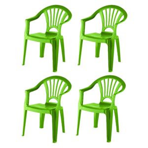 4x stuks kinderstoelen groen kunststof 37 x 31 x 51 cm