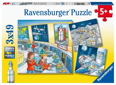 Ravensburger puzzel 3x49 stukjes. Op ruimtevaartmissie met Tom en Mia